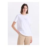 Discovery Expedition D6SL-TST3588 Beyaz Bisiklet Yaka Relaxed Fit Kadın T-Shirt