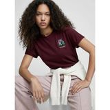Discovery Expedition D6SL-TST3684 Bordo Bisiklet Yaka Relaxed Düz Kadın T-Shirt