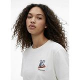 Discovery Expedition D6SL-TST3685 Beyaz Bisiklet Yaka Relaxed Düz Kadın T-Shirt