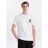 Discovery Expedition D6SM-TST3681 Kırık Beyaz Bisiklet Yaka Relaxed Fit Erkek T-Shirt - 2XL