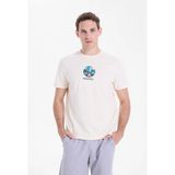 Discovery Expedition D6SM-TST3688 Krem Bisiklet Relaxed Düz Erkek T-Shirt - XL