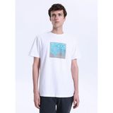 Discovery Expedition D6SM-TST3722 Beyaz Bisiklet Yaka Relaxed Baskılı Erkek T-Shirt