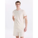 Discovery Expedition D6SM-TST3727 Krem Bisiklet Yaka Relaxed Fit Erkek T-Shirt - XL