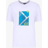 Discovery Expedition D6SM-TST3741 Yeşil Bisiklet Relaxed Baskılı Erkek T-Shirt - Beyaz
