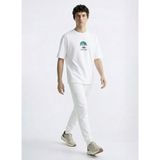 Discovery Expedition D6SM-TST3778 Beyaz Bisiklet Yaka Relaxed Baskılı Erkek T-Shirt