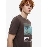 Discovery Expedition D6SM-TST3780 Kahve Bisiklet Yaka Relaxed Fit Erkek T-Shirt
