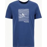 Discovery Expedition D6SM-TST3785 Indigo Bisiklet Yaka Relaxed Baskılı Erkek T-Shirt - İndigo - 2XL