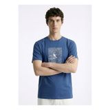 Discovery Expedition D6SM-TST3785 İndigo Bisiklet Yaka Relaxed Fit Erkek T-Shirt