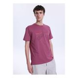 Discovery Expedition D6SM-TST3791 Koyu Pembe Bisiklet Relaxed Baskılı Erkek T-Shirt