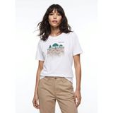 Discovery Expedition D6SU-TST3102 Beyaz Bisiklet Yaka Baskılı Unisex T-Shirt