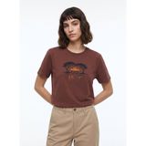 Discovery Expedition Kahverengi Unisex Bisiklet Yaka Baskılı T-Shirt D6SU-TST3100