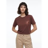 Discovery Expedition Kahverengi Unisex Bisiklet Yaka Baskılı T-Shirt D6SU-TST3101