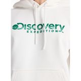 Discovery Expedition Kapüşon Yaka Relaxed Baskılı Sweatshirt, L, 5003277554, Beyaz, erkek