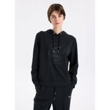 Discovery Expedition Kapüşonlu Baskılı Sweatshirt, XS, 5003276512, Siyah, kadın