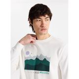 Discovery Expedition Kırık Beyaz Bisiklet Yaka Relaxed Baskılı Sweatshirt, S, 5003276477, Kırık Beyaz, erkek