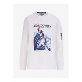 Discovery Expedition Kırık Beyaz Bisiklet Yaka Relaxed Fit Baskılı Sweatshirt, 2XL, 5003162248, Kırık Beyaz, erkek