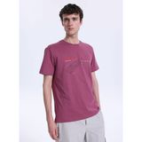 Discovery Expedition Koyu Pembe Erkek %100 Pamuk T-Shirt D6SM-TST3791