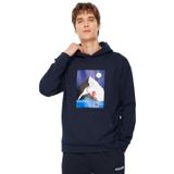 Discovery Expedition Lacivert Erkek Kapüşonlu, Loose Fit, Baskılı Sweatshirt, M Beden