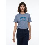 Discovery Expedition Mavi Unisex Bisiklet Yaka Baskılı T-Shirt D6SU-TST3100