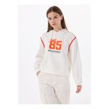 Discovery Expedition Relaxed Baskılı Kapüşonlu Sweatshirt, XS, 5003227185, Kırık Beyaz, Kadın