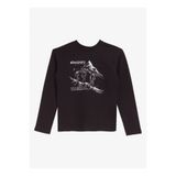 Discovery Expedition Siyah Erkek Çocuk Bisiklet Yaka Relaxed Baskılı T-Shirt D4WB-TST3140