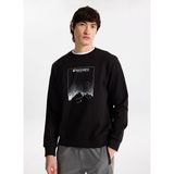 Discovery Expedition Siyah Erkek Relaxed Baskılı Sweatshirt D5WM-SWT3804