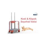 Diseno Keo Plus Şeffaf Renk Pet Kediniz ve Köpeğiniz İçin Seyahat Valizi - Turuncu Aksesuarlı