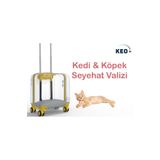 Diseno Keo Plus Şeffaf Renk Pet Kediniz Ve Köpeğiniz Için Tekerlekli Seyahat Valizi - Sarı Aksesuarlı