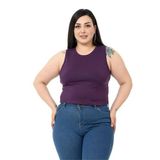 Disentis Modest Büyük Beden Bisiklet Yaka Kolsuz Crop Viskon Vizon Body - 52