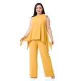 Disentis Modest Büyük Beden Bluz Pantolon Sarı Takım - 50