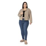 Disentis Modest Büyük Beden Çift Cepli Gabardin Kısa Vizon Ceket - 50