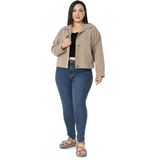 Disentis Modest Büyük Beden Çift Cepli Gabardin Kısa Vizon Ceket - 52