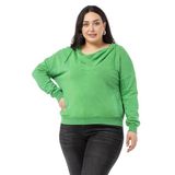 Disentis Modest Büyük Beden Degaje Kapüşonlu Yaka Cepli Parça Boyalı Üç Iplik Yeşil Sweatshirt, 48
