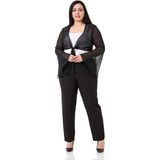 Disentis Modest Büyük Beden Ispanyol Kollu Önü Bağlamalı Şifon Siyah Bolero - 48