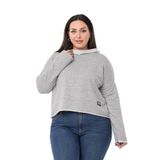 Disentis Modest Büyük Beden Kapüşonlu Düşük Kollu Pis Dikişli Üç Iplik Gri Melanj Sweatshirt, 44