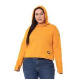 Disentis Modest Büyük Beden Kapüşonlu Düşük Kollu Pis Dikişli Üç Iplik Hardal Sweatshirt, 46