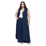 DISENTIS MODEST Büyük Beden Maxi Yelek Pantolon Lacivert İkili Takım, 50