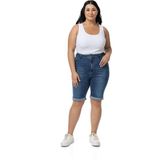 Disentis Modest Büyük Beden Paçası Katlamalı Beş Cepli Denim Mavi Şort, 46