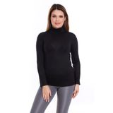 Disentis Modest Büyük Beden Tam Balıkçı Viskon Boğazlı Siyah Body - 46