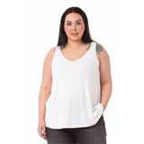 DISENTIS MODEST Büyük Beden V Yaka Kloş Kesim Bluz, 54, 86950400011, Beyaz, Kadın