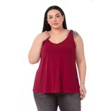 DISENTIS MODEST Büyük Beden V Yaka Kloş Kesim Bluz, 60, 86950400011, Bordo, Kadın