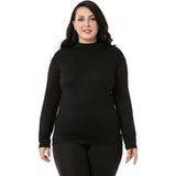Disentis Modest Büyük Beden Yarım Balıkçı Uzun Kollu Viskon Siyah Body - 46