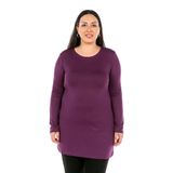 Disentis Modest Büyük Beden Yuvarlak Yaka Uzun Kollu Viskon Uzun Siyah Body - 46