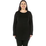 Disentis Modest Büyük Beden Yuvarlak Yaka Uzun Kollu Viskon Uzun Siyah Body - 50