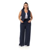 DISENTIS MODEST Çizgili Yelek Pantolon Takım, 46, 86960380003, Lacivert, Kadın
