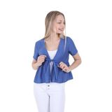 Disentis Modest Kadın Önden Bağlamalı Yarım Kollu Indigo Bolero, 40