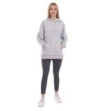 Disentis Modest Kapüşonu Çiçek Desenli Uzun Kollu Kanguru Cepli Oversize Sweatshirt - 38 - Gri