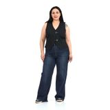 DISENTIS MODEST Tokalı Pamuk Gabardin Yelek, 46, 86969640004, Siyah, Kadın