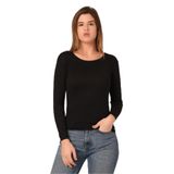 DISENTIS MODEST Yuvarlak Yaka Uzun Kollu Pamuklu Siyah Body, 36