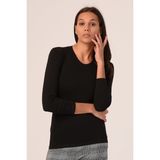 Disentis Modest Yuvarlak Yaka Uzun Kollu Viskon Siyah Body - 40